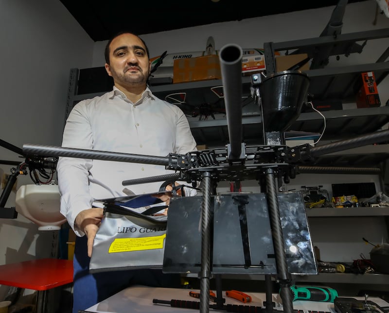 C-Drones founder Mustafa Masri is developing delivery drones capable of transporting vital medicines to remote areas. All photos: Victor Besa / The National
