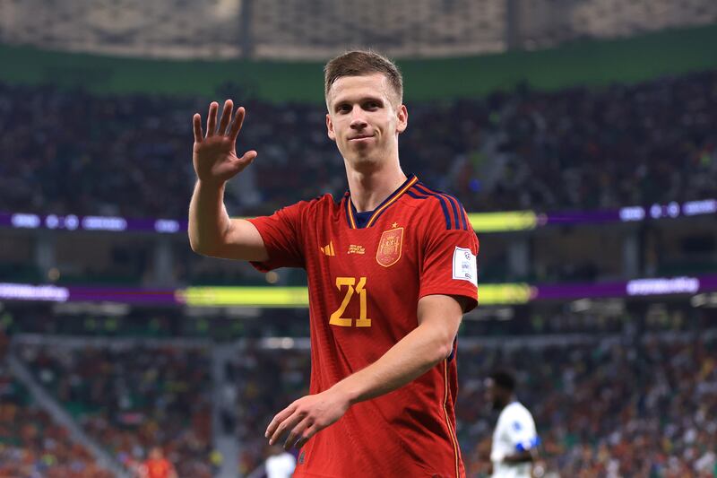 Dani Olmo - 9. The 24-year-old Catalan directed a beautiful ball wide after four minutes, then scored Spain’s 100th goal in World Cup finals after a graceful spin/turn. Set up Spain’s seventh. Huge lift for the player who’d been injured before the finals. Getty