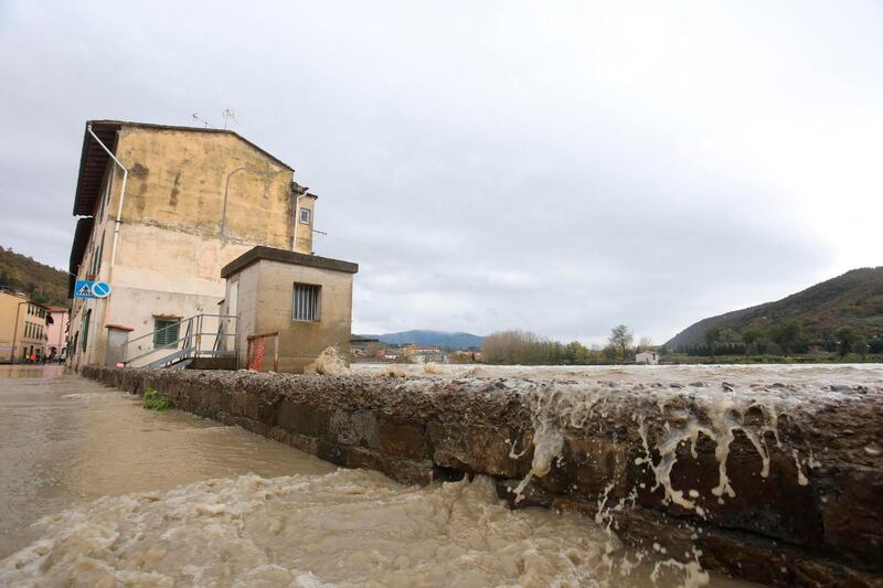 Arno river overflows its banks at Sieci in Florence, three hours from Venice. Claudio Giovannini / AP Photo