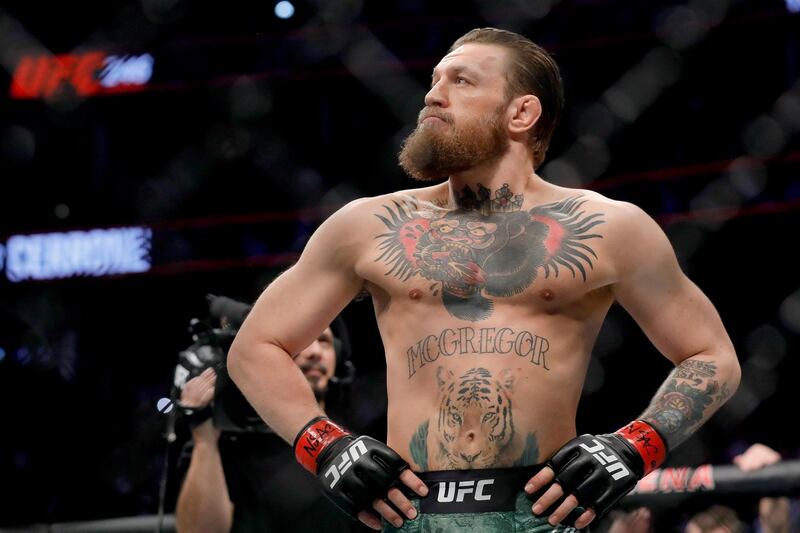LAS VEGAS, NEVADA - JANUARY 18: Conor McGregor reacts before taking on Donald Cerrone in their welterweight bout during UFC246 at T-Mobile Arena on January 18, 2020 in Las Vegas, Nevada.   Steve Marcus/Getty Images/AFP