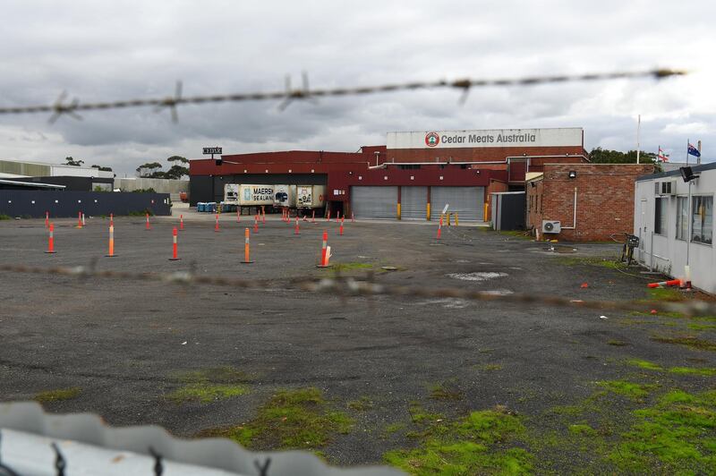 Cedar Meats Australia in Melbourne, Australia. Victoria has recorded 19 new Covid-19 cases connected to a cluster at Cedar Meats, a meat processing facility. EPA