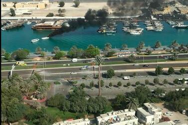 A yacht caught fire in Abu Dhabi’s Mina Zayed area