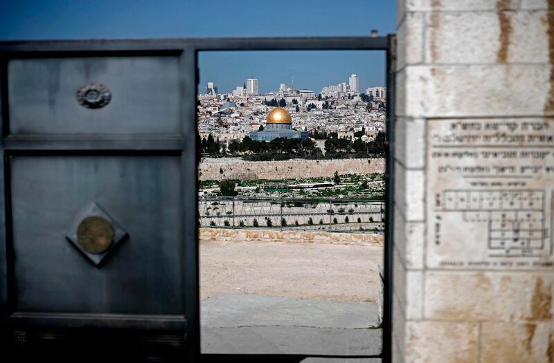The Old City of Jerusalem with the Dome of the Rock mosque is seen from Mount of Olives. AFP
