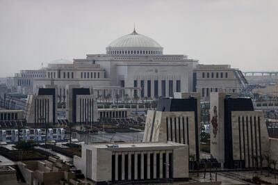 A general view shows the Parliament building at the New Administrative Capital in the desert east of Cairo.. Reuters 