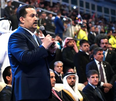 Prime Minister Mohammed Al Sudani at the 25th Arabian Gulf Cup opening ceremony, Basra International Stadium. Photo: Media Office of the Prime Minister, Iraq