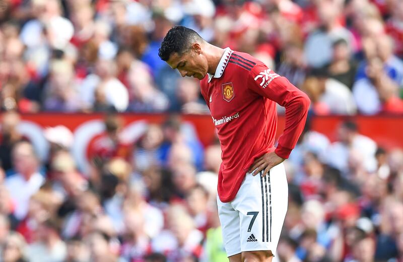 Cristiano Ronaldo of Manchester United looks downbeat. EPA
