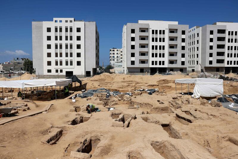 An overview of the site of the ancient cemetery in the northern Gaza Strip. AFP

