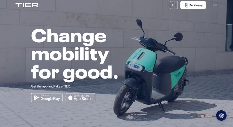 Tier allows you to rent e-scooters.