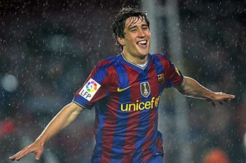 Barcelona's Bojan Krkic celebrates after scoring against Tenerife this week.