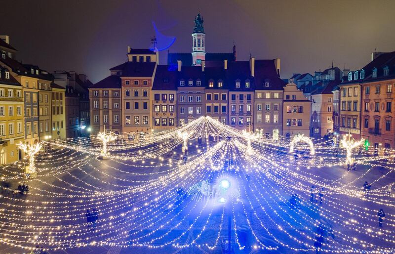 Mandatory Credit: Photo by Tomasz Jastrzebowski/REPORTER/Shutterstock (11550694h)
Christmas decorations and illuminations on December 13, 2020 in Warsaw, Poland.
Christmas decorations and illuminations in Warsaw, Warsaw, Poland - 13 Dec 2020