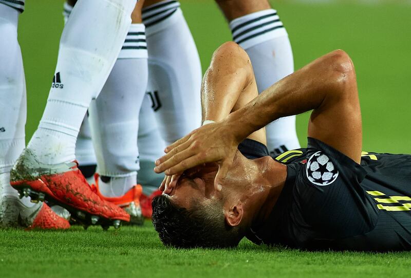 Cristiano Ronaldo can't hide his disbelief. Getty Images