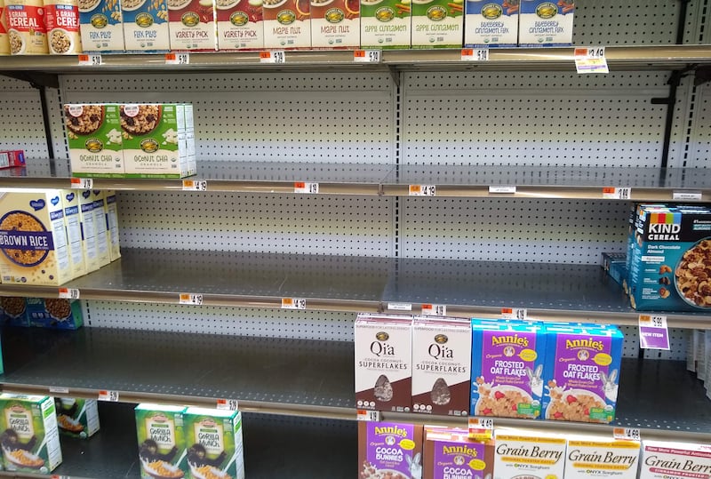 Grocery stores still have empty shelves amid supply chain disruptions, coronavirus, weather delays and war. AFP