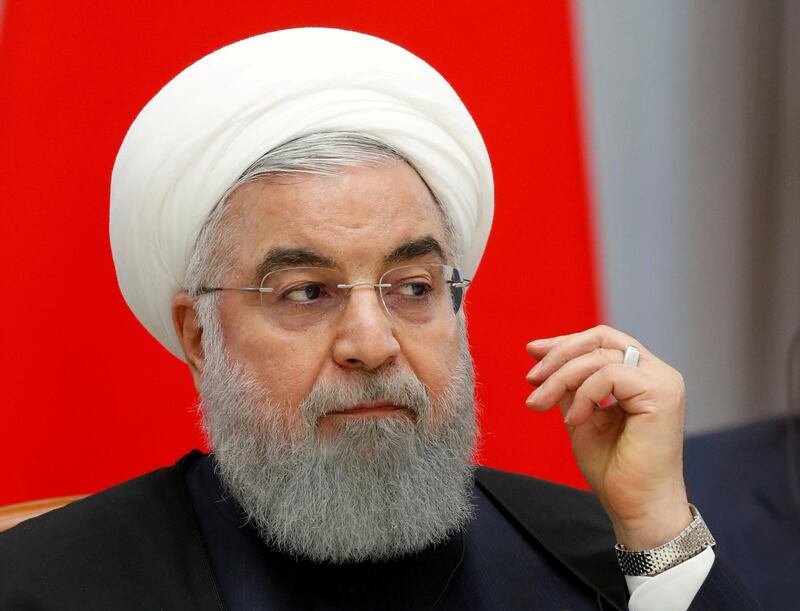 FILE PHOTO: Iranian President Hassan Rouhani attends talks in the Black Sea resort of Sochi, Russia, Feb. 14 2019. Sergei Chirikov/File Photo