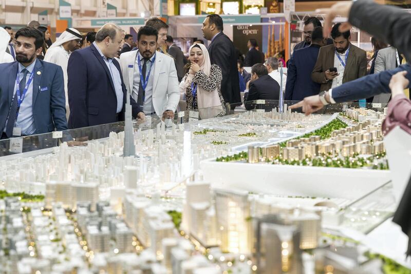 DUBAI, UNITED ARAB EMIRATES. 09 APRIL 2018. General image from the show floor at the Dubai Property Festival. (Photo: Antonie Robertson/The National) Journalist: Sarah Townsend. Section: Business. POSSIBLE ONLINE GALLERY