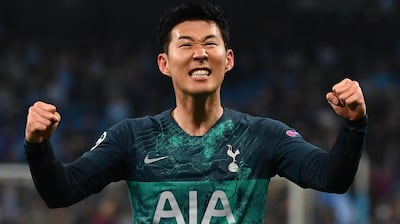 Son Heung-min has been crucial to Tottenham's run to the semi-finals of the Uefa Champions League. AFP 
