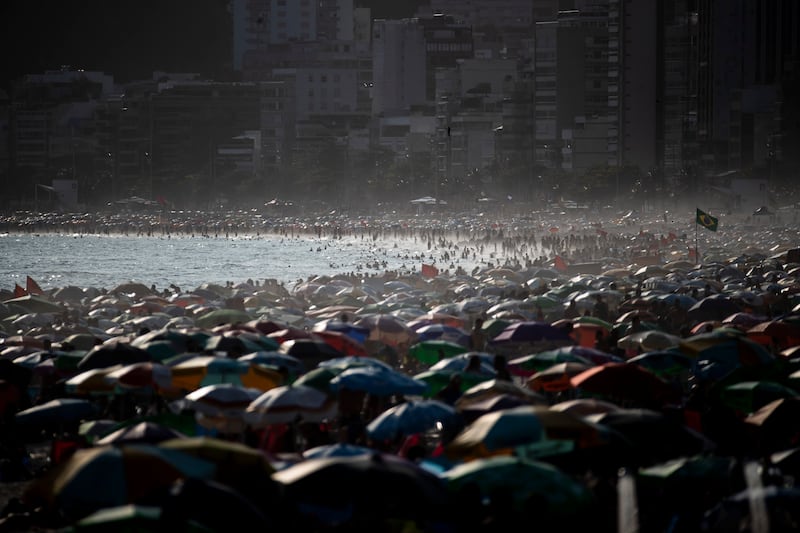 A packed Ipanema beach in Rio de Janeiro, Brazil. AP