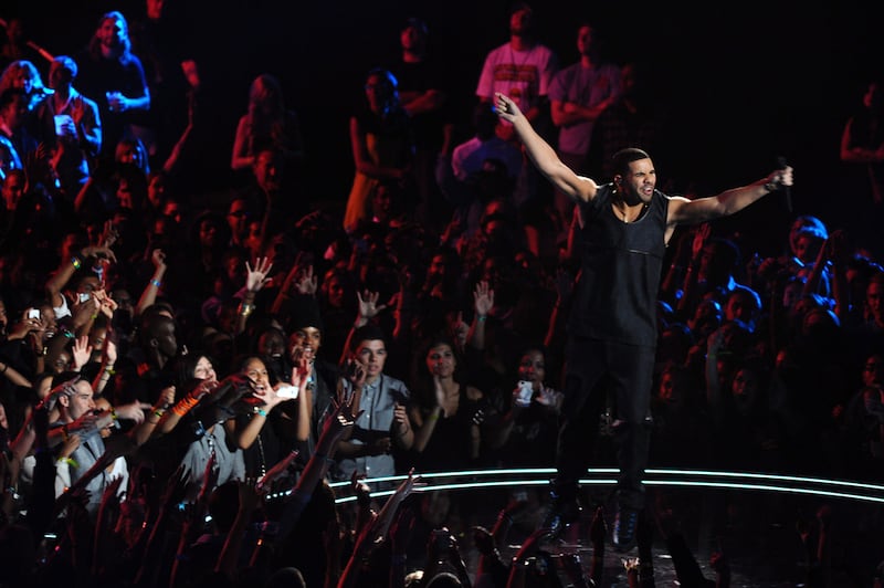 Drake performs at the Dubai International Stadium on Saturday, March 14. AP