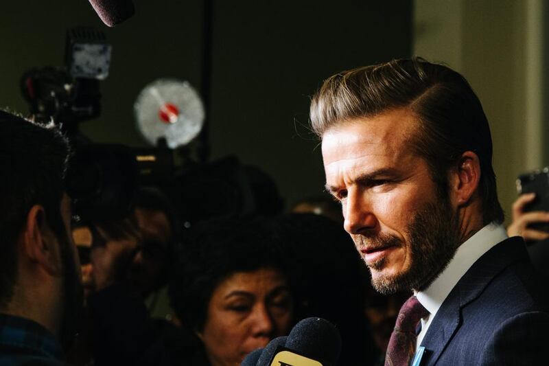 epa05673410 British former soccer player and UNICEF Goodwill Ambassador David Beckham attends the 70th UNICEF Anniversary at the United Nations Headquarters in New York, New York, USA, 12 December 2016. UNICEF commemorates 70 years of work for children with the help of some of the organization's best-known Goodwill Ambassadors and celebrity advocates.  EPA/ALBA VIGARAY