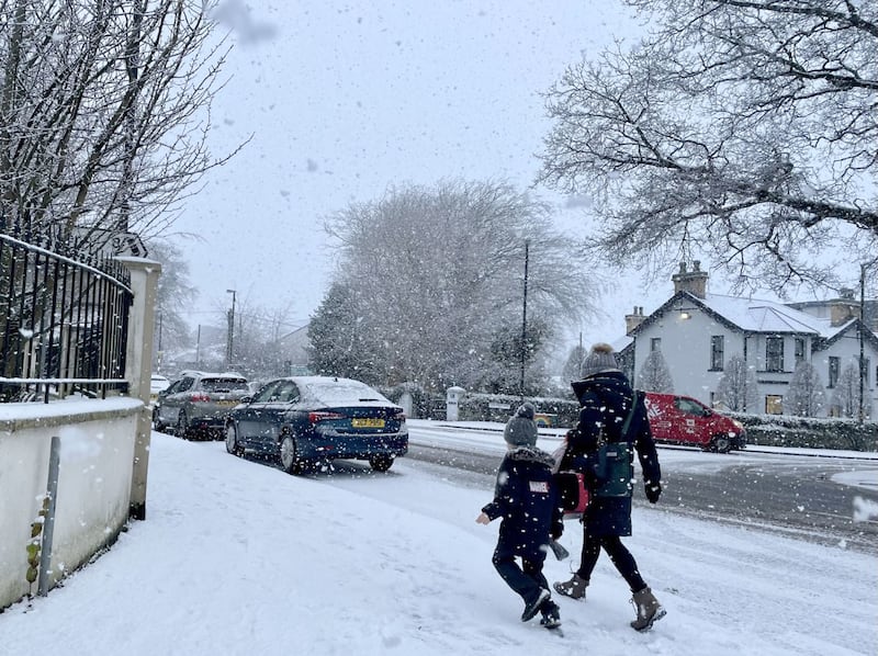 Snowfall in Eglinton, Co Londonderry, Northern Ireland. PA