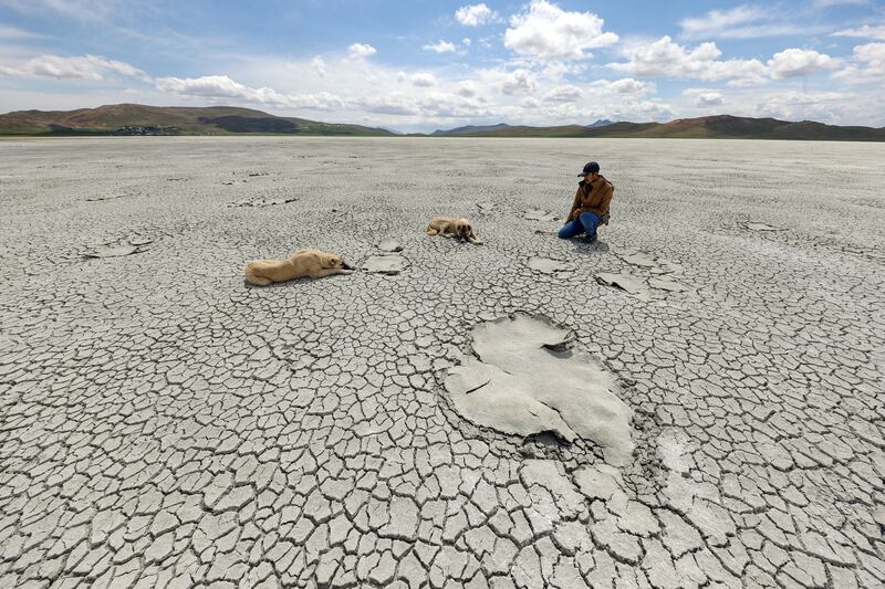 Lake Akgol, which is fed by rain and snow waters, was adversely affected by the drought that occurred in the country this year. Getty Images
