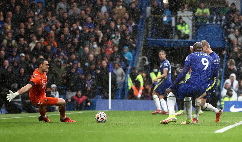 Timo Werner, hidden, scores Chelsea's second goal. Getty
