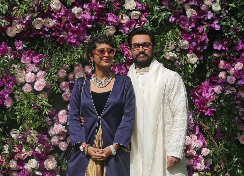 Bollywood actor Aamir Khan and his wife Kiran Rao. Photo: Reuters