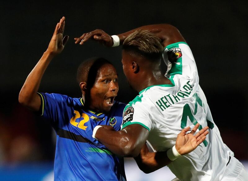 Tanzania's Hassan Khamis in action with Senegal's Keita Balde. Reuters