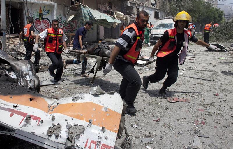 At least 50 Palestinians were killed on Sunday by Israeli shelling in the Gaza neighbourhood. Photo: Heidi Levine for The National