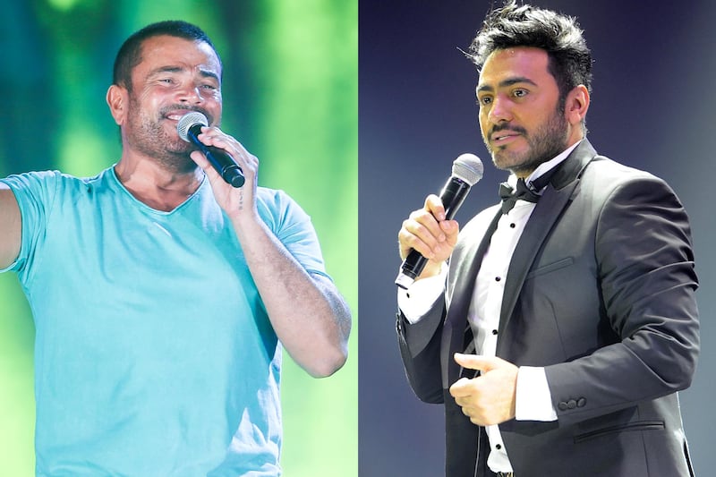 Egyptian singers Amr Diab and Tamer Hosny will perform at El Gouna Film Festival. AFP / EPA