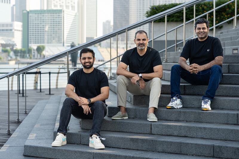 From left, Srijan Shetty, chief technology officer at Fuze, Mohammed Yusuf, chief executive, and Arpit Mehta, chief operating officer.
Photo: Fuze