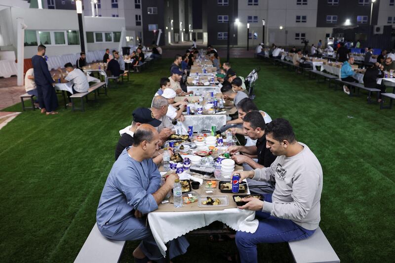 The group iftar was hosted by Emirates Humanitarian City where the evacuees are staying. Reuters