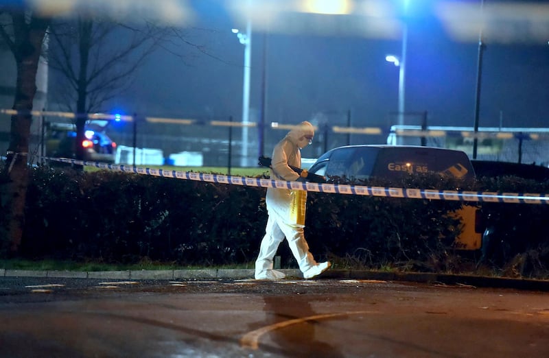 A forensics officer at the scene. AP