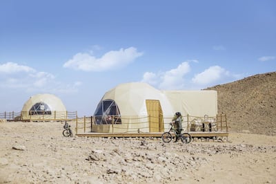 A dome tent at Jebel Hafit Desert Park campsite offers the ultimate glamping experience in Al Ain. Photo: DCT Abu Dhabi