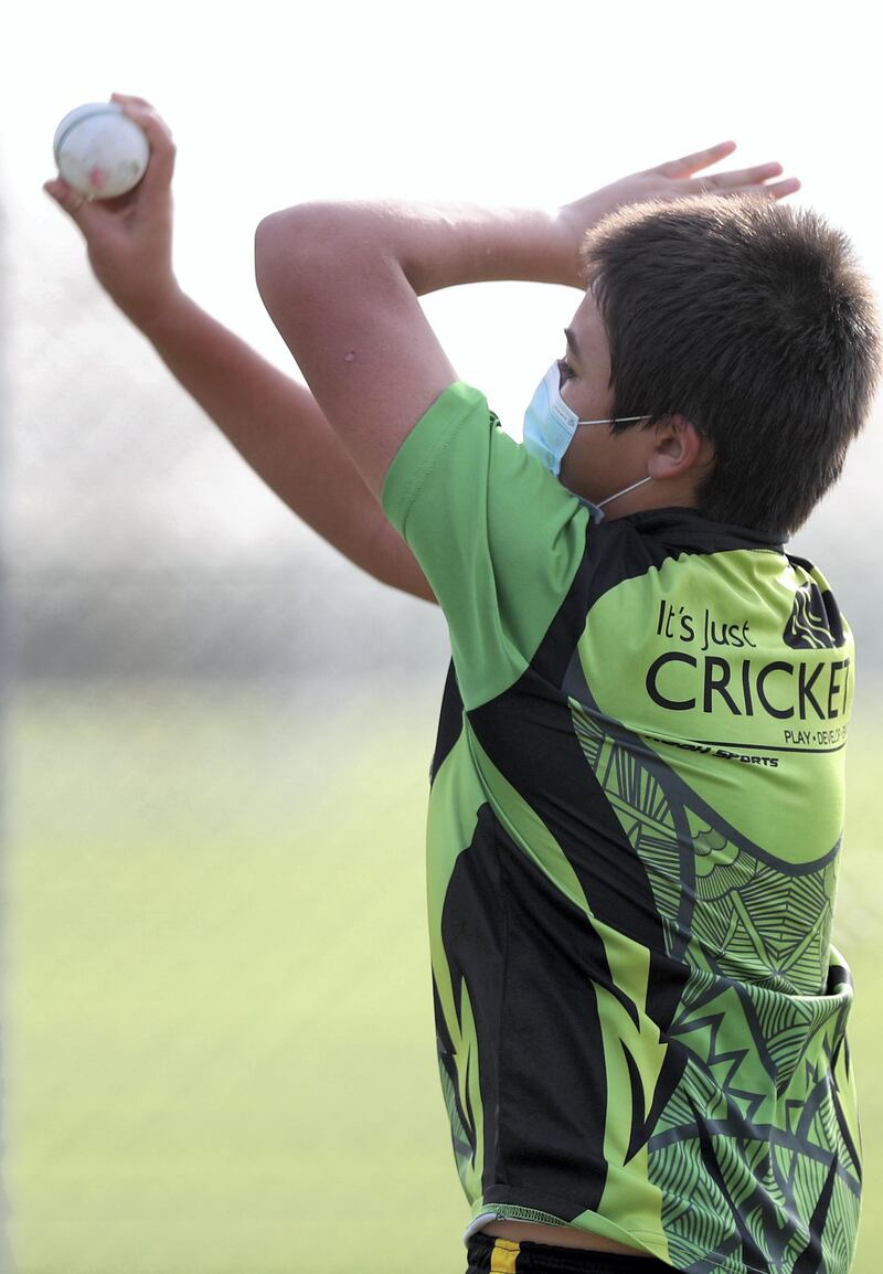 Dubai, United Arab Emirates - Reporter: Paul Radley. Sport. Christopher Woolley. Cricket training returns with Its just cricket UAE returning to training in Jebel Ali. Monday, June 1st, 2020. Dubai. Chris Whiteoak / The National