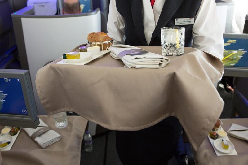 Dining and working at the same time could be difficult on a British Airways Club World cabin. Courtesy British Airways