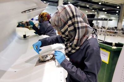 A technician at Strata's manufacturing plant in Al Ain. Reuters