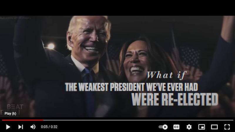 The Republican National Committee's AI-generated video of what the next four years could be like under President Joe Biden. Photo: YouTube screenshot