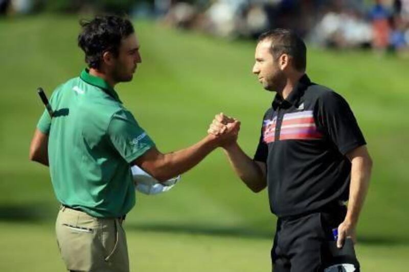 Sergio Garcia, right, finished out of contention for the BMW PGA Championship. Richard Heathcote / Getty Images