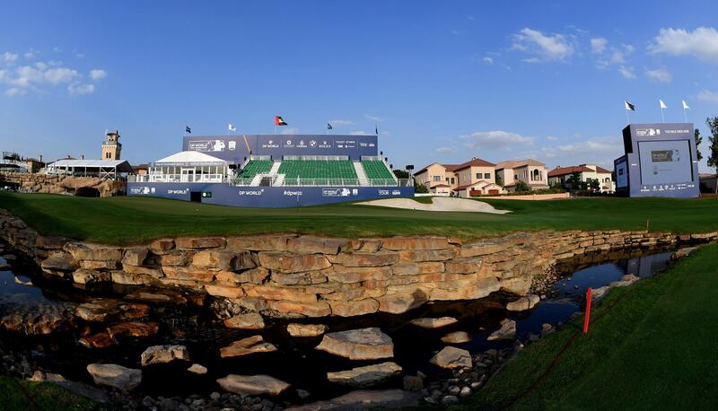 A view of the 18th green at the DP World Tour Championship. Getty