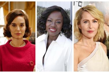 First ladies on film: Natalie Portman (left) was Oscar nominated for her portrayal of Jackie Kennedy, while Viola Davis (centre) and Gillian Anderson are set to play Michelle Obama and Eleanor Roosevelt in new TV show 'The First Lady'. AFP, Courtesy Fox Searchlight