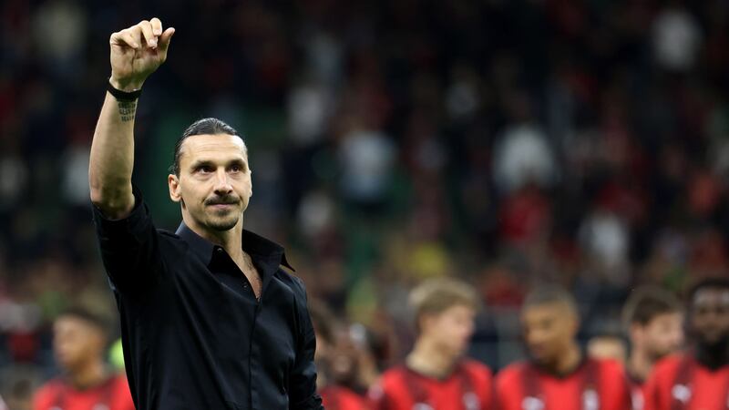 AC Milan's Zlatan Ibrahimovic bids an emotional farewell to supporters at San Siro after announcing he will retire from football after 22 years as a professional. EPA