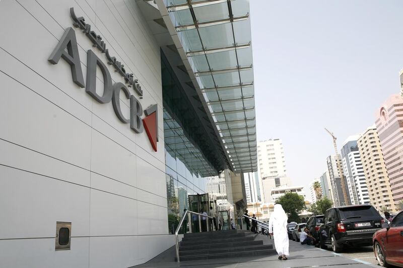 Shares of Abu Dhabi Commercial Bank rose 22 per cent last month. Asmaa Al Hameli / The National