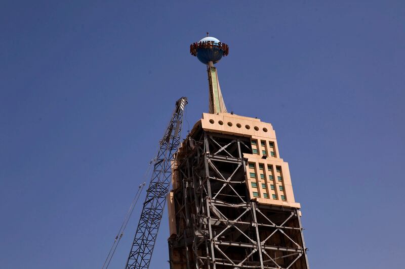 Dubai, United Arab Emirates, February 26, 2013:    Old Hard Rock Cafe in the process of being torn down in the Media City area of  Dubai on February 26, 2013. Christopher Pike / The National