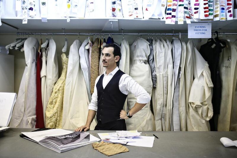 The fiercely private designer Rami Al Ali at his atelier in Dubai. Sarah Dea / The National 



