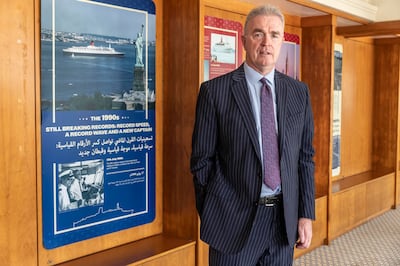 Ferghal Purcell, general manager of the QE2, said the retired ocean liner was a fitting venue for people to pay their respects to Britain's longest-serving monarch. Antonie Robertson / The National
