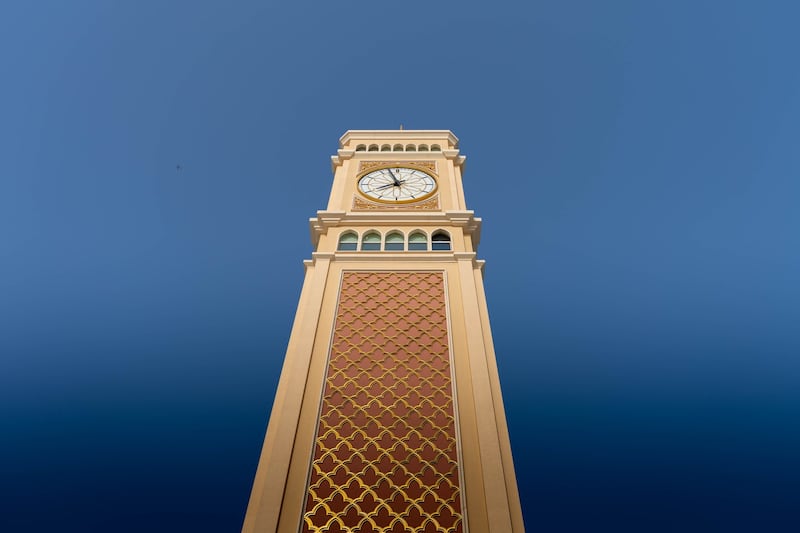 The new clock tower aims to draw in the crowds as pandemic restrictions ease and visitors flock to Sharjah.