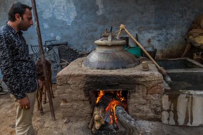 The traditional setup of making attar in Kannauj. Rathina Sankari