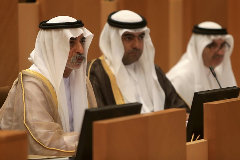 Sheikh Nahyan bin Mubarak, Minister of Culture, Youth and Community Development, was in attendance as the council got to work on examining some of the provisions of the heritage protection bill. Ravindranath K / The National 