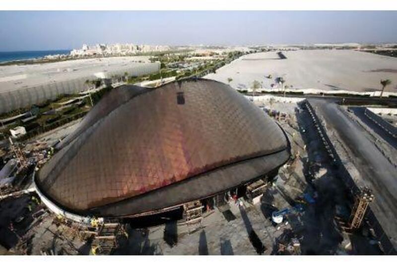 The UAE pavillion takes shape on Saadiyat … but the clock is ticking. Lee Hoagland / The National