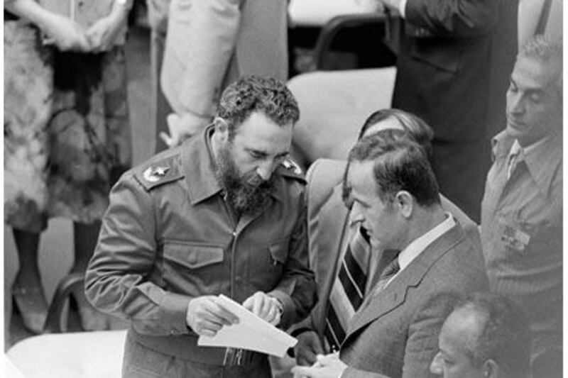 Thirty years ago, Cuba's Fidel Castro discussed business with the Syrian president, Hafiz Assad, at the sixth non-aligned summit.